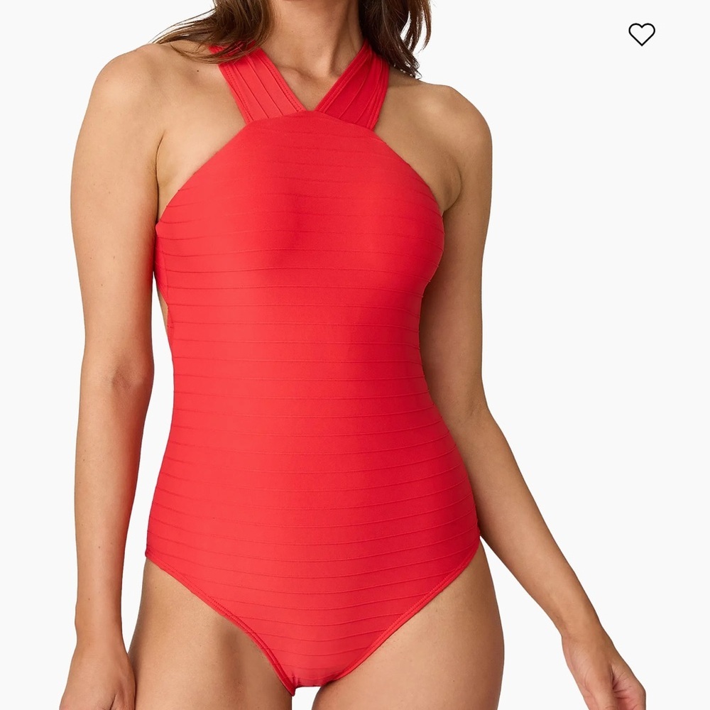Shoshanna Textured Stripe One-Piece Swimsuit In Fuji Size 6 Resort Wear Vacation